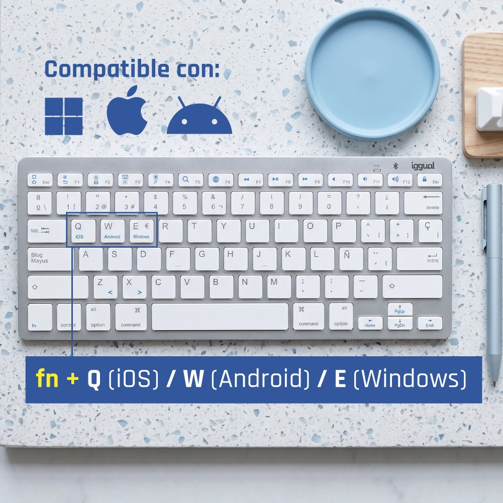 iggual TKL-BK keyboard Universal Bluetooth QWERTY Spanish Silver – image 5