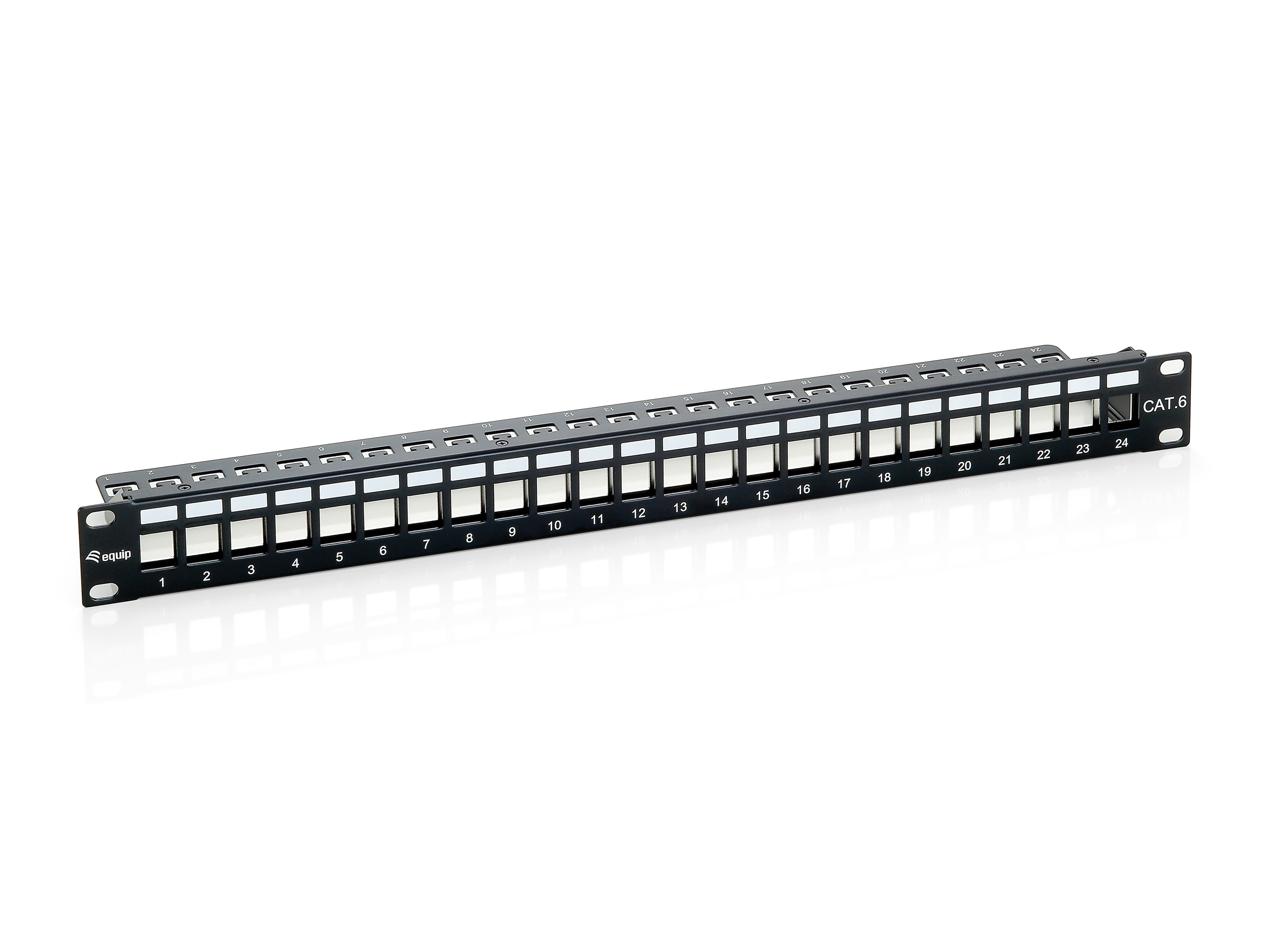 24-Port Keystone Cat.6 Geschirmtes Patch Panel, Schwarz