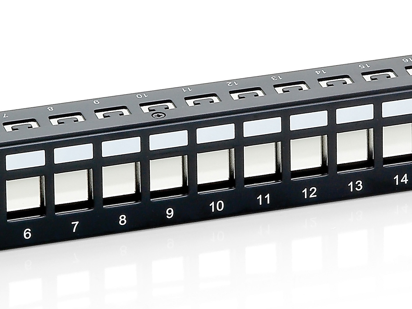 24-Port Keystone Cat.6 Geschirmtes Patch Panel, Schwarz