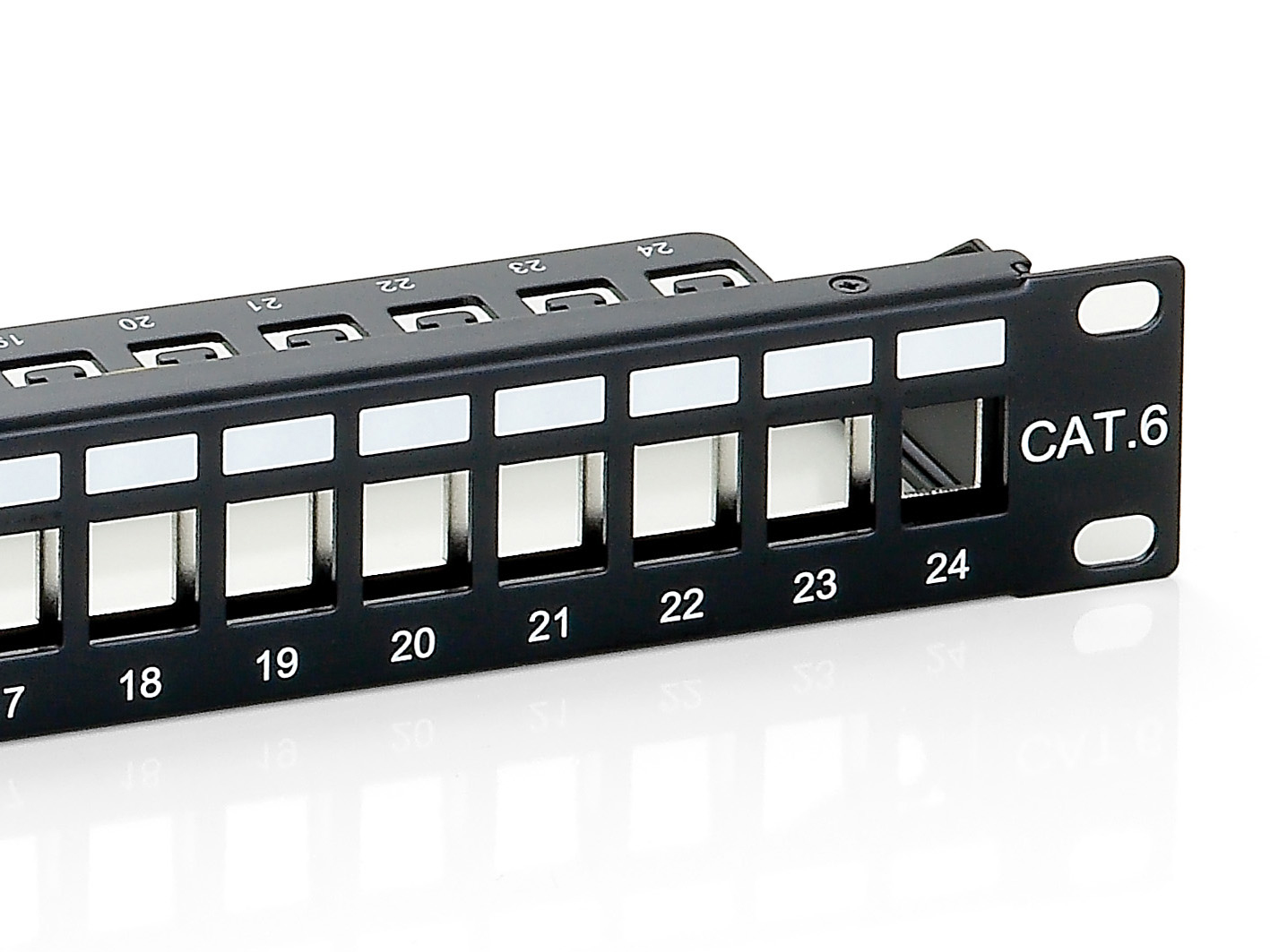24-Port Keystone Cat.6 Geschirmtes Patch Panel, Schwarz