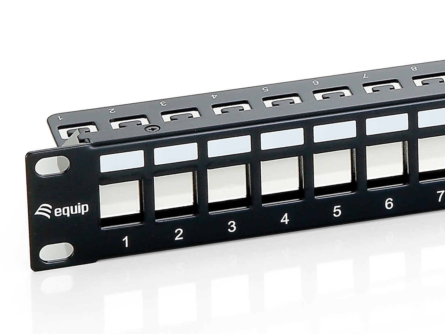 24-Port Keystone Cat.6 Geschirmtes Patch Panel, Schwarz