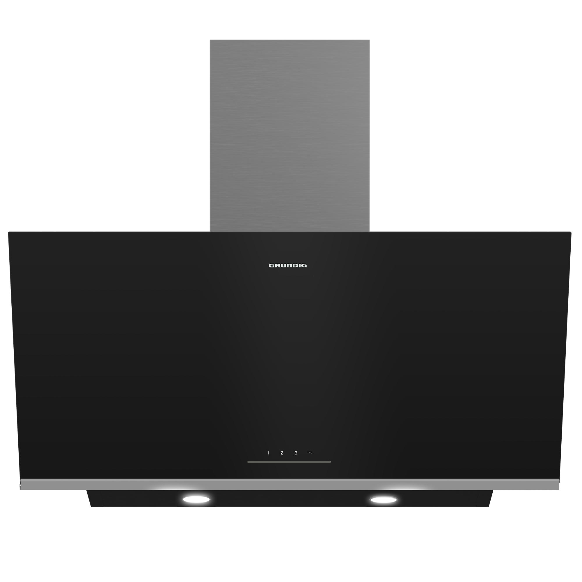 Grundig GDSP5460BC cooker hood Wall-mounted Black, Stainless steel 623 m³/h – image 1