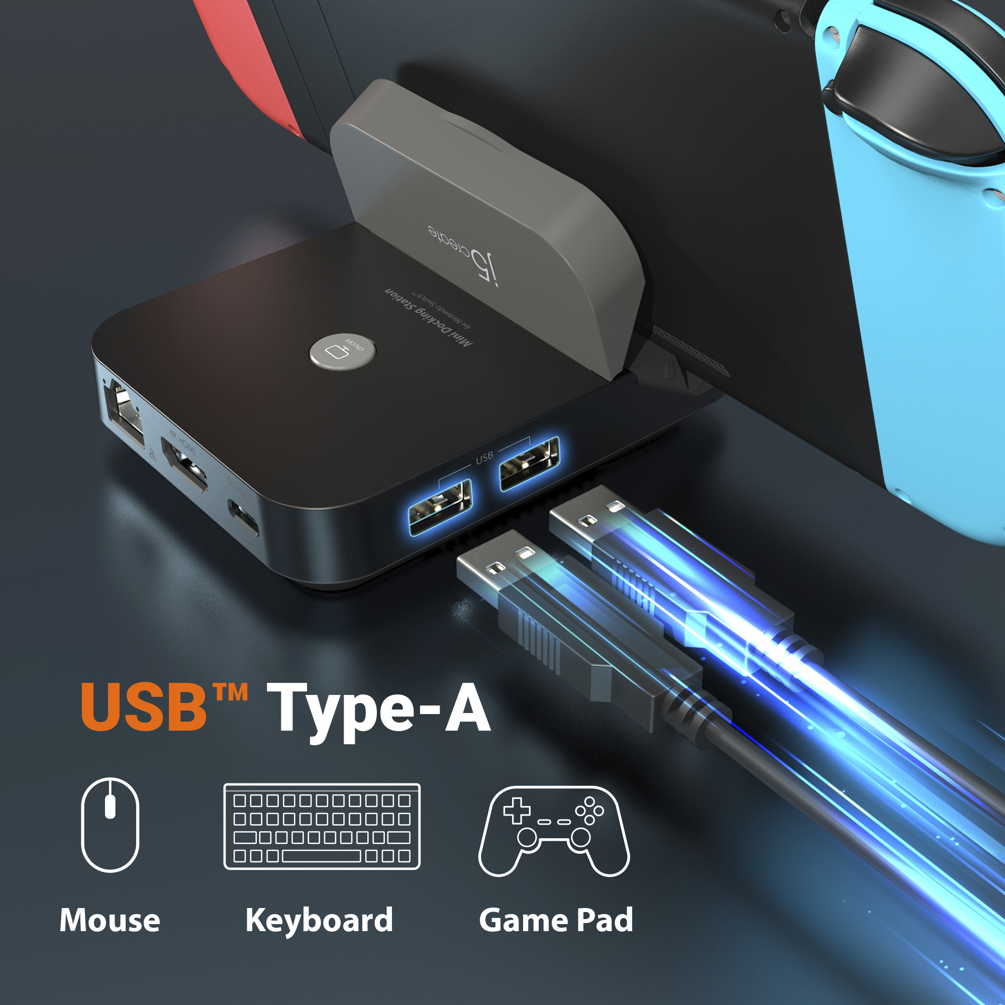 j5create JCD620 Mini Docking Station for Nintendo Switch™, Black – image 7