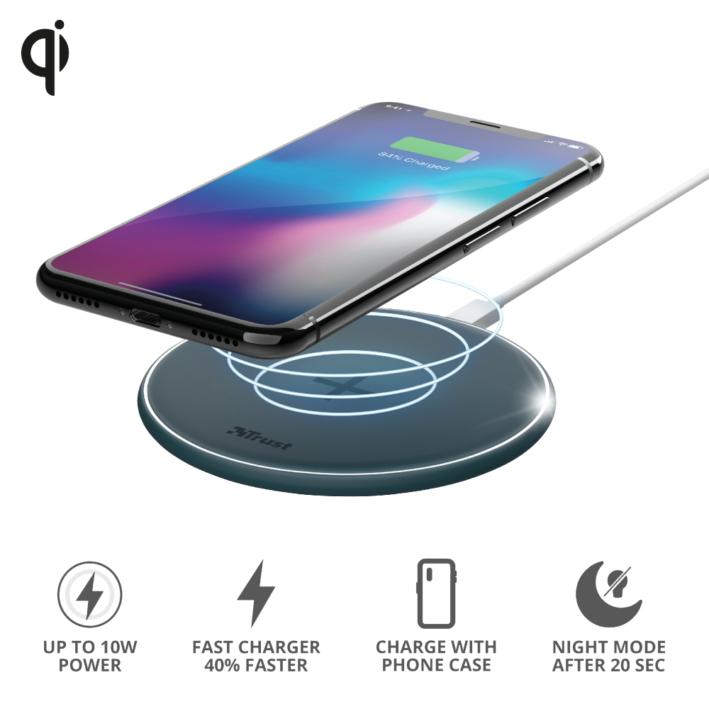 Trust 23864 mobile device charger Smartphone Blue AC, USB Wireless charging Fast charging Indoor – image 6