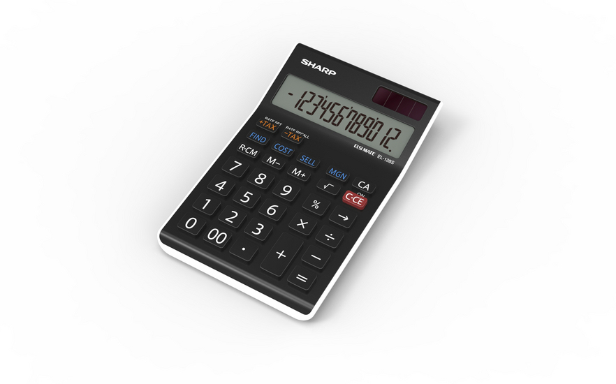 Sharp EL-128CWH calculator Desktop Basic Black