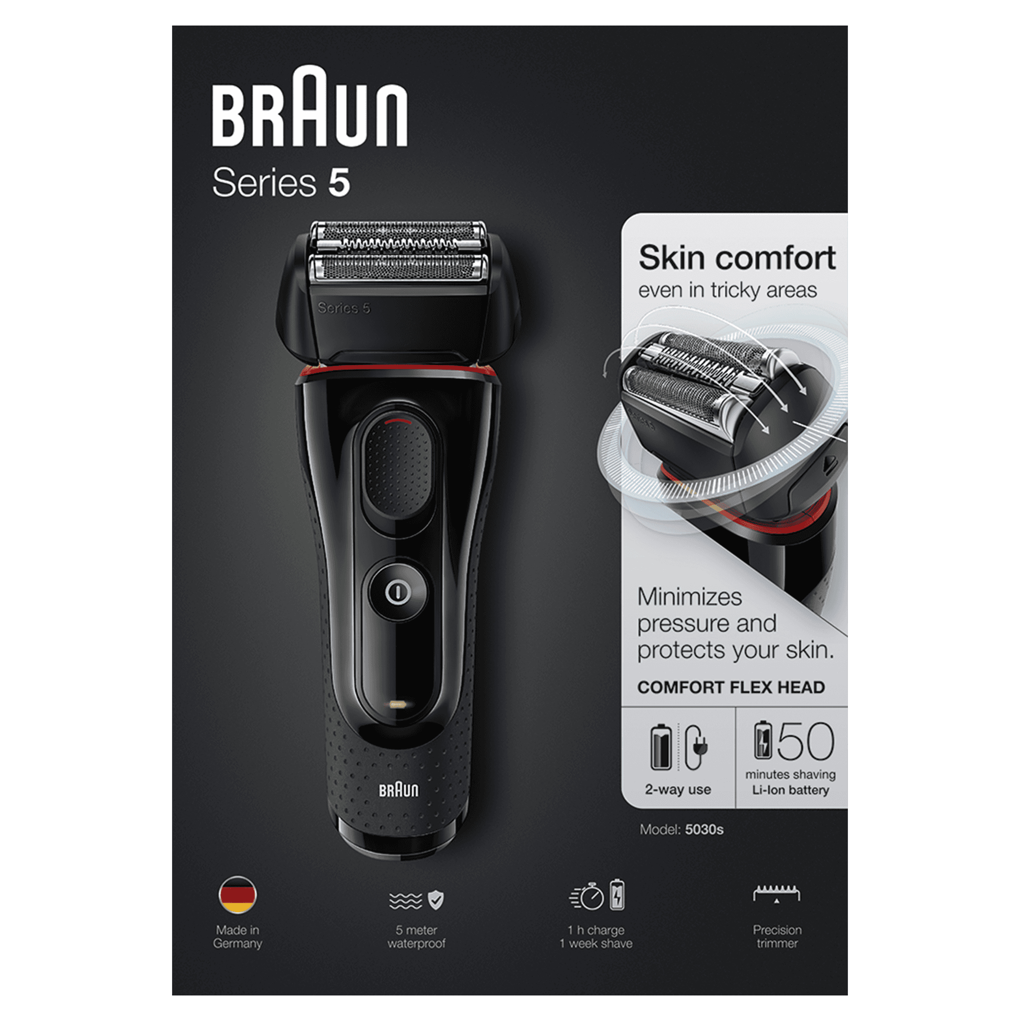 Braun 81615572 men's shaver Foil shaver Trimmer Black, Red – image 3