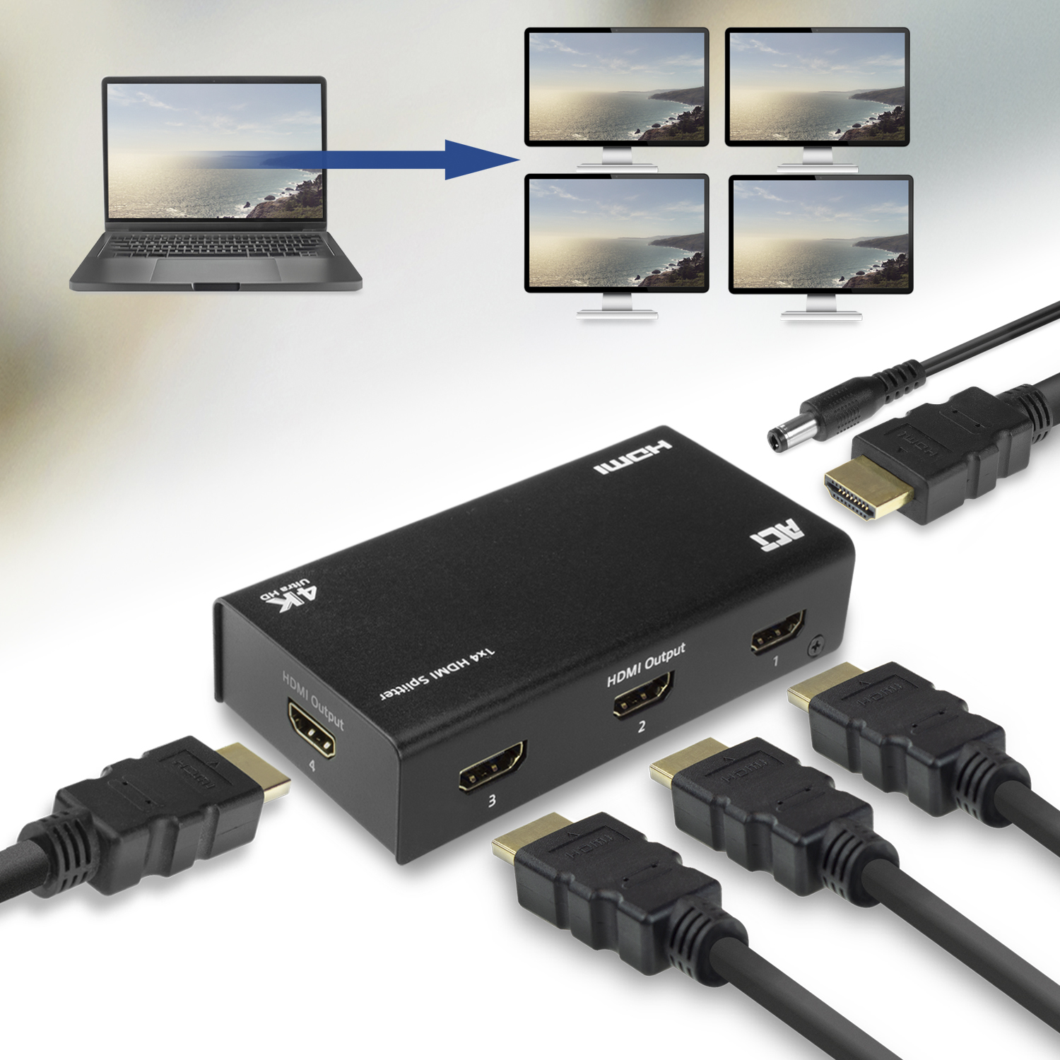 ACT AC7830 1x 4 HDMI splitter, 3D and 4K support – image 7