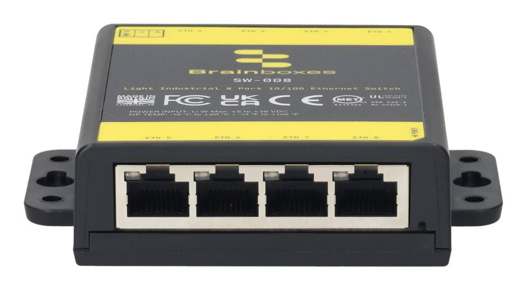 Brainboxes Light Industrial 8 Port 10/100 Ethernet Switch – image 6