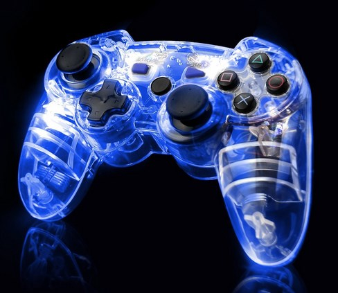 PDP 708056564223 Gaming Controller Blue, Transparent Bluetooth Joystick Playstation 3 – image 2