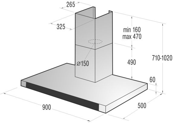 Gorenje DT9545E cooker hood Wall-mounted Stainless steel 697 m³/h – image 2