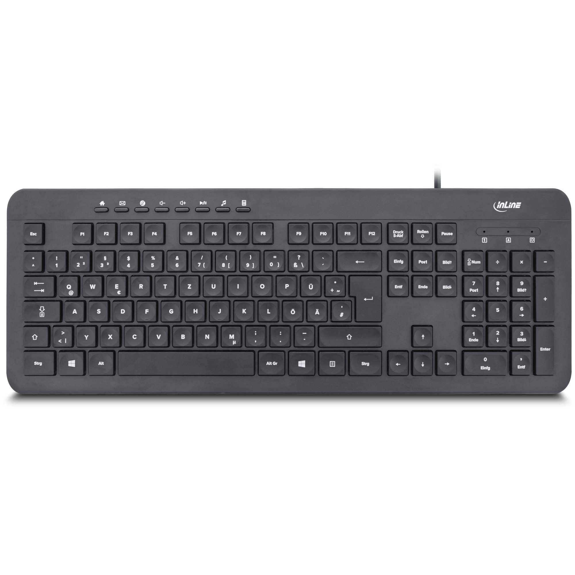 InLine Keyboard with USB cable, German layout, black – image 2