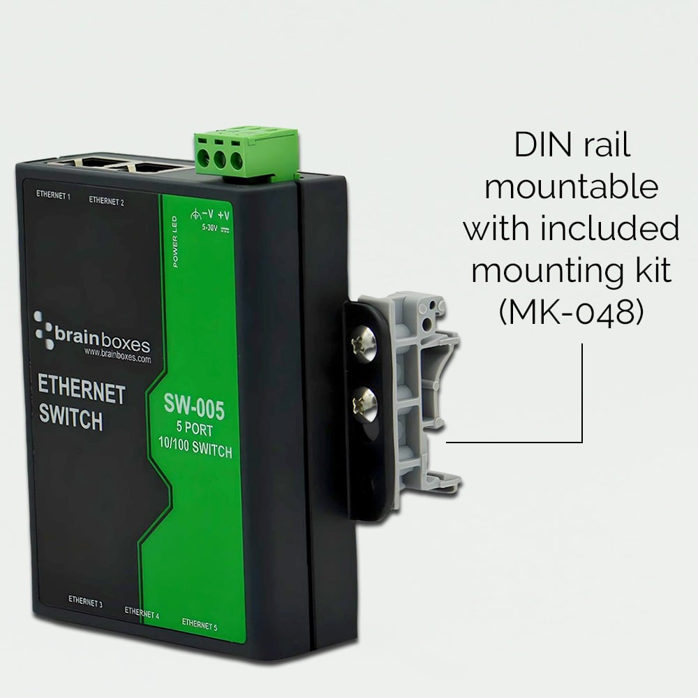 Brainboxes Light Industrial 5 Port 10/100 Ethernet Switch – image 5