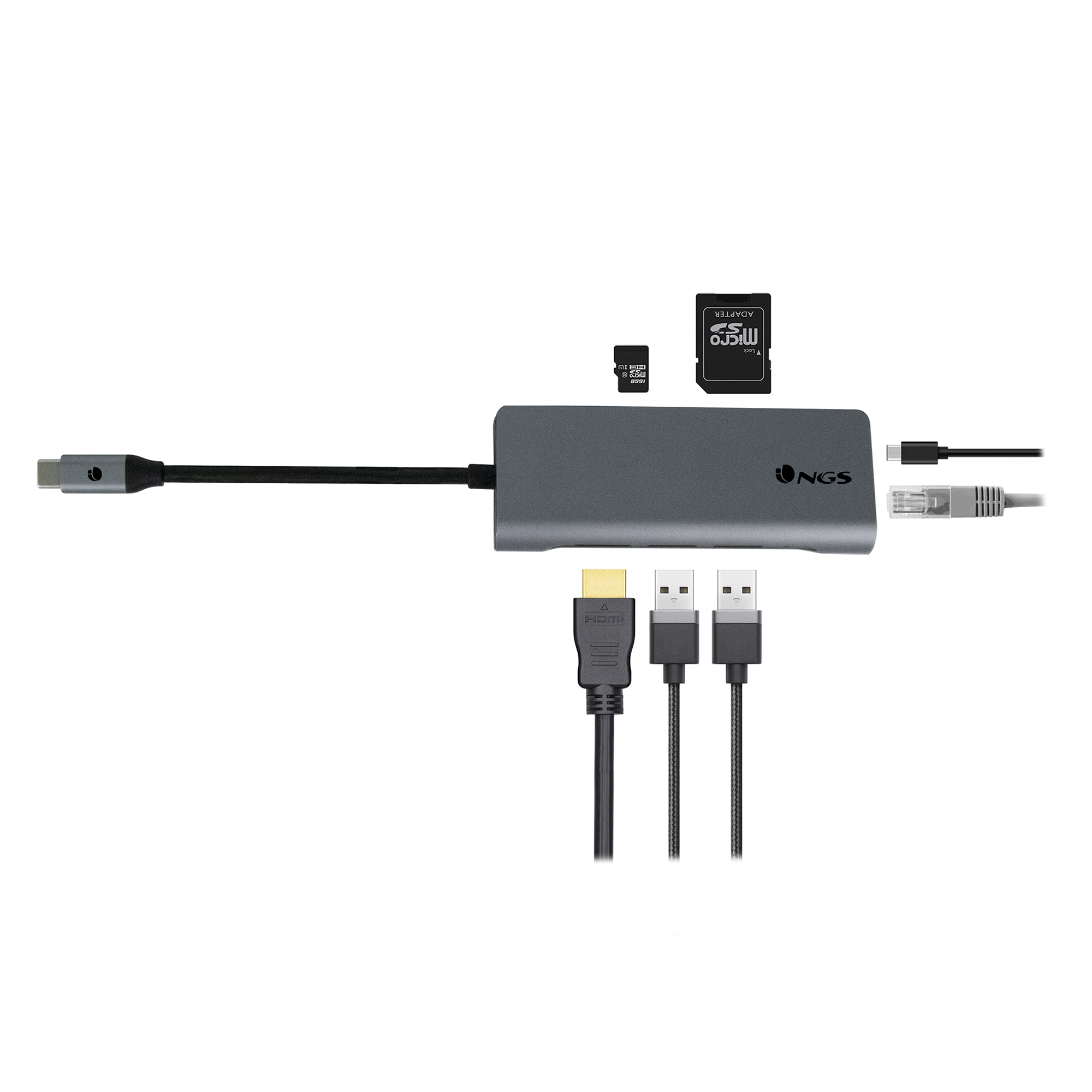 NGS WONDERDOCK7 USB 2.0 Type-C Black, Grey – image 2