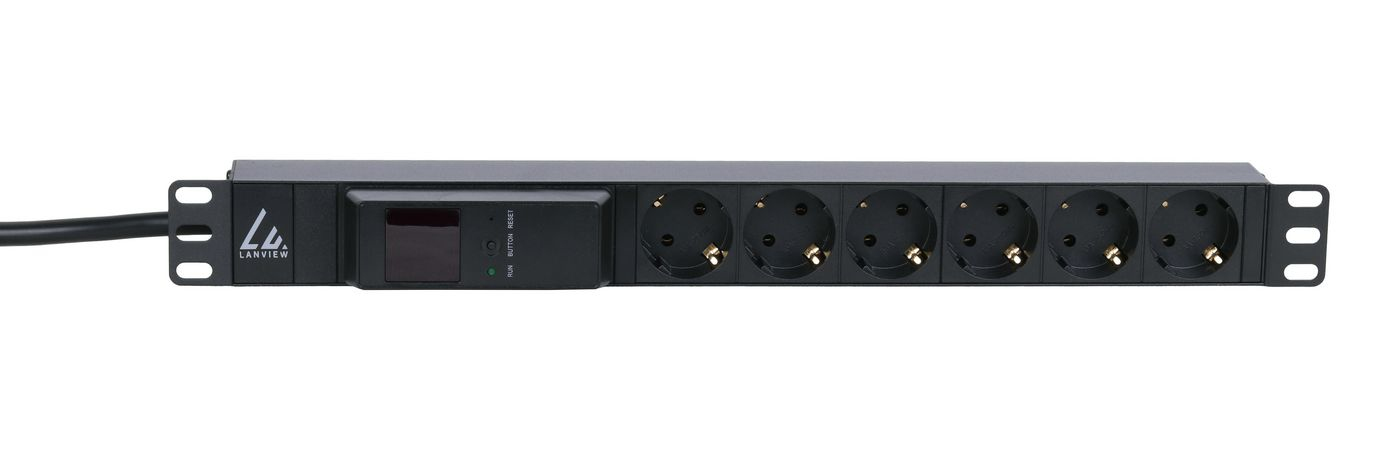 Lanview LVR261876S power distribution unit (PDU) 6 AC outlet(s) 1U Black – image 1