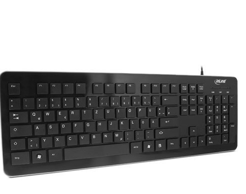 InLine 55369 keyboard Universal USB QWERTZ Black