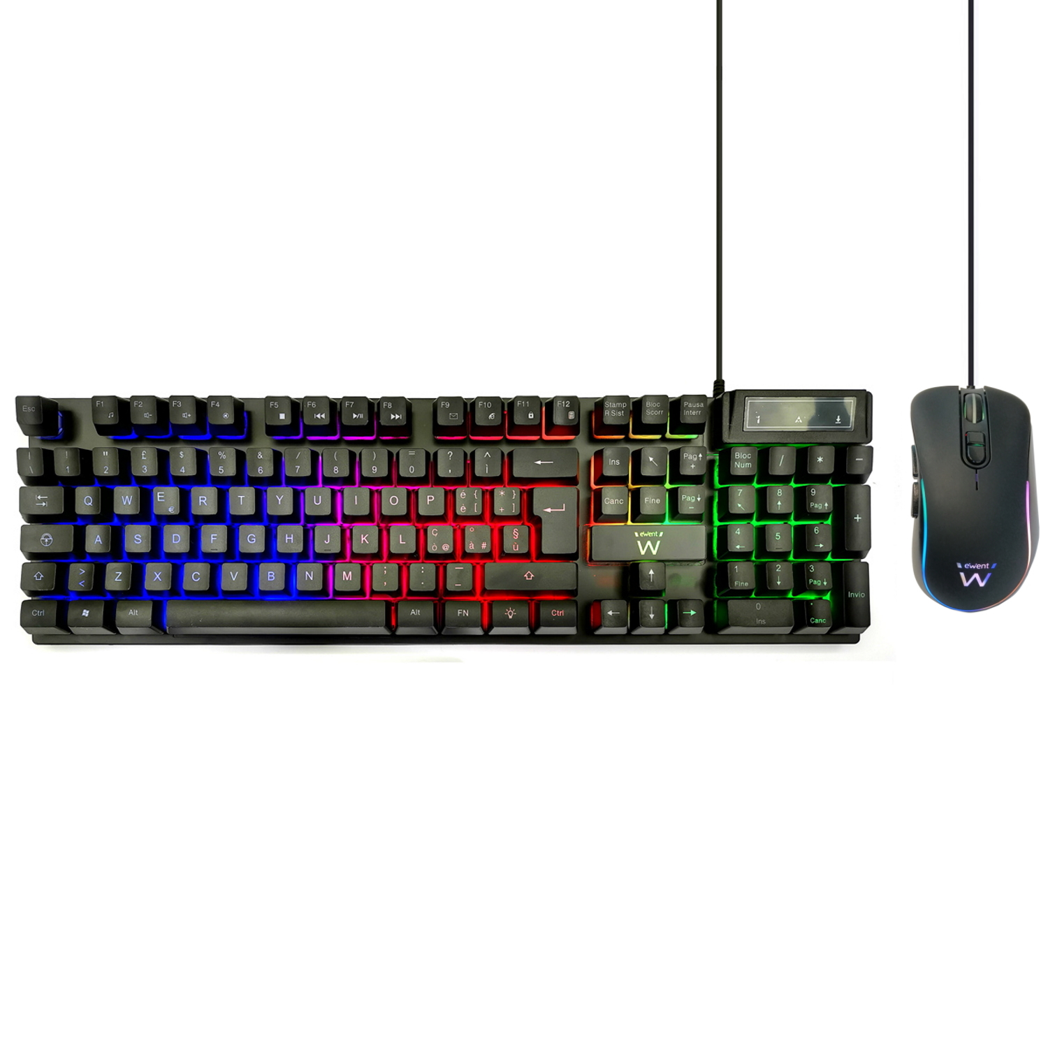Ewent PL3200 keyboard Mouse included Gaming USB QWERTY Italian Black