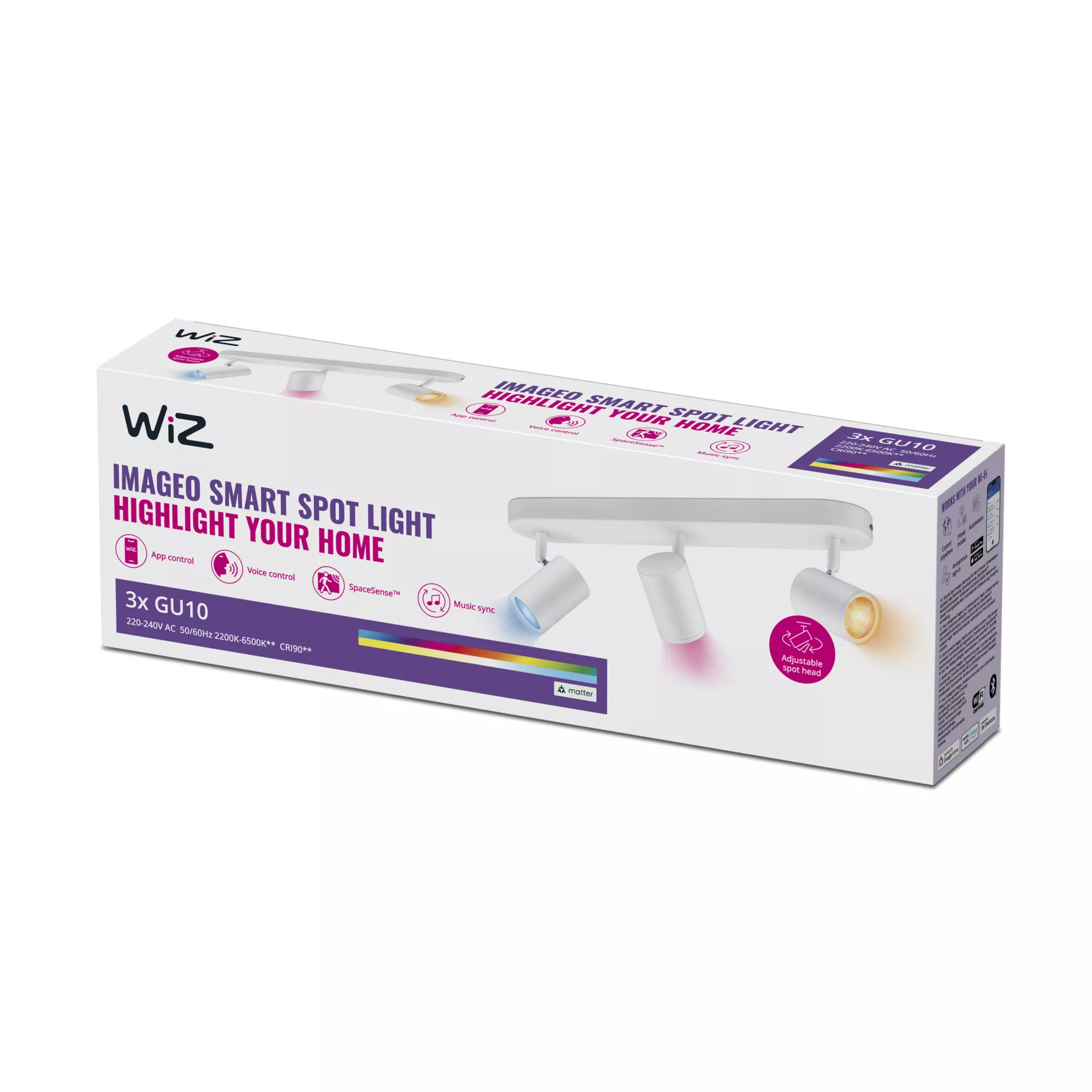 WiZ IMAGEO 3x adjustable spotlight – image 2