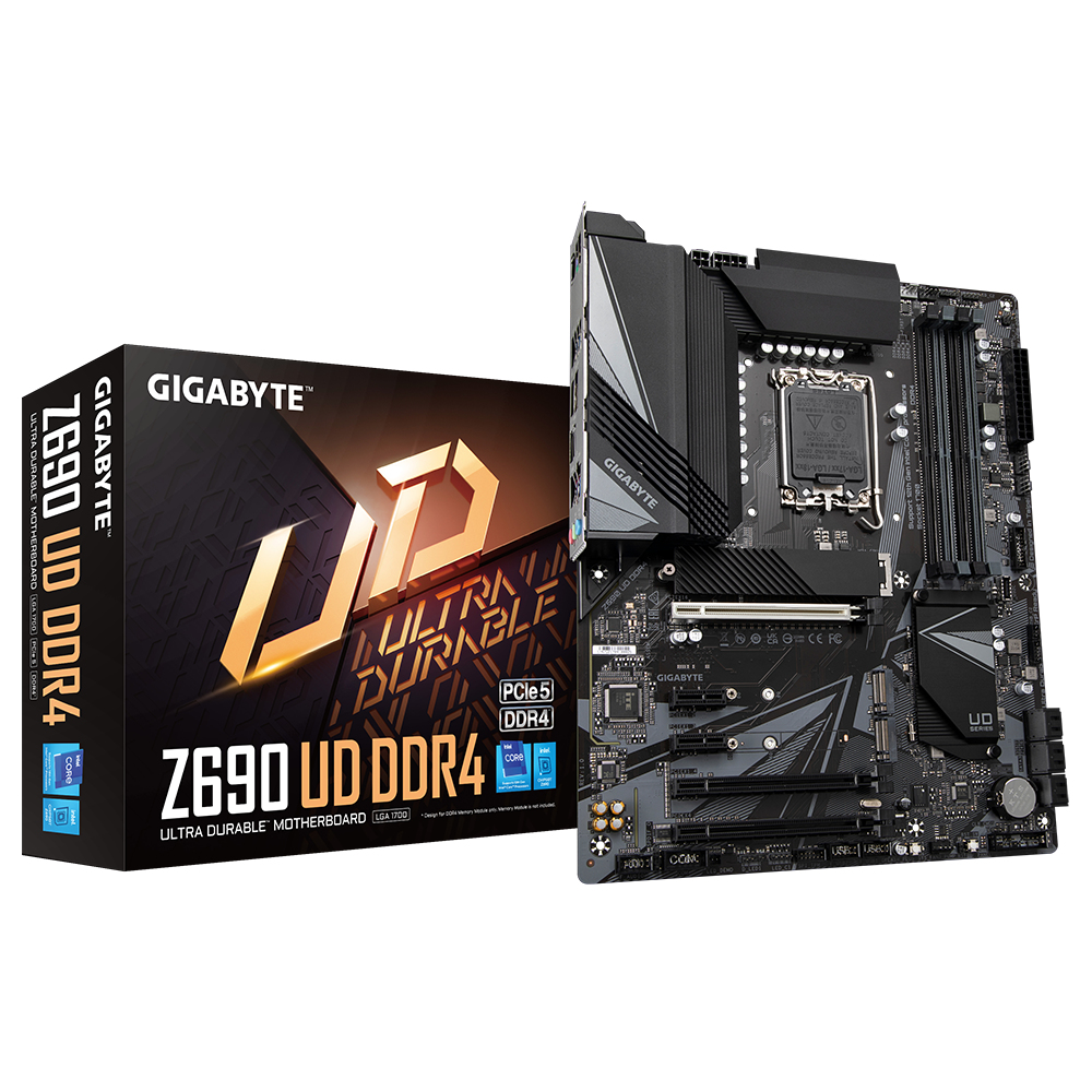 Tarjeta madre gigabyte intel z690 ud s1700 12va generación 4x ddr4 3200 128gb m.2(pcie)