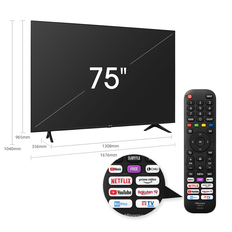 Hisense 75A7120F TV 189.5 cm (74.6") 4K Ultra HD Smart TV Wi-Fi Black – image 7