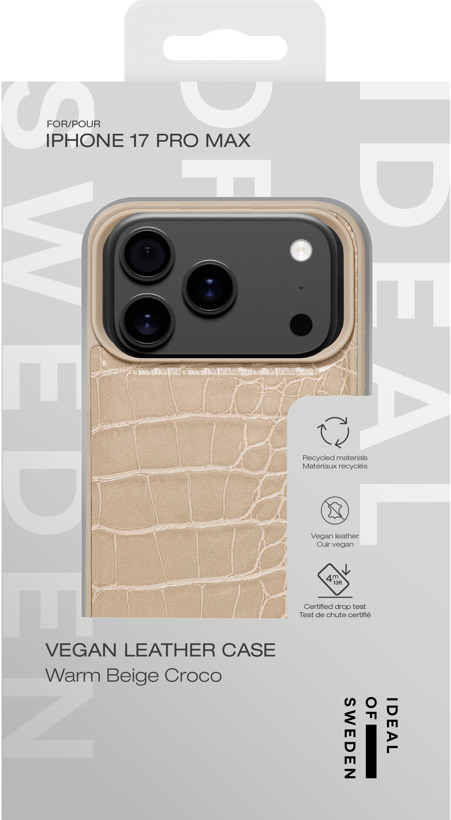 iDeal of Sweden Vegan Leather Case iPhone 17 Pro Max Warm Beige Croco – image 4