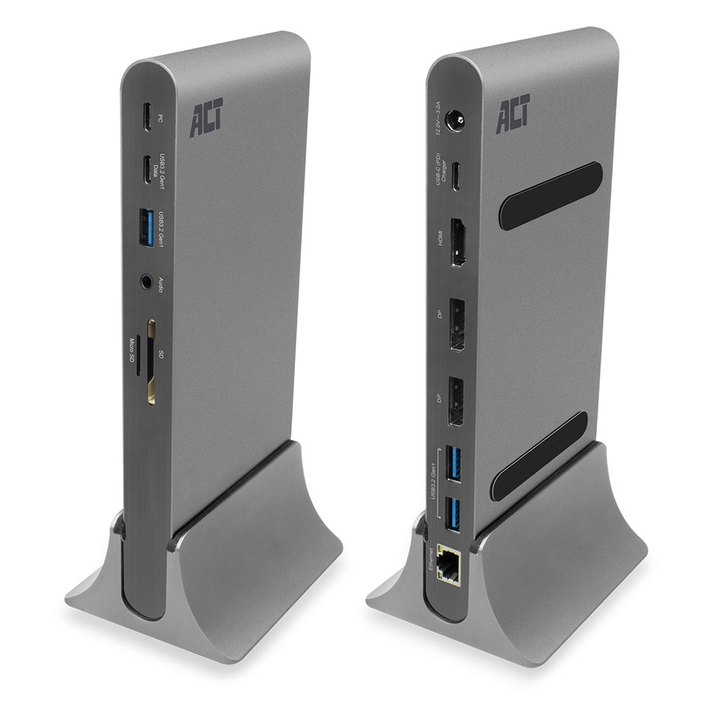 ACT AC7046 USB-C Docking Station 3 monitors HDMI, DisplayPort, with ethernet, USB hub, card reader and audio – image 9