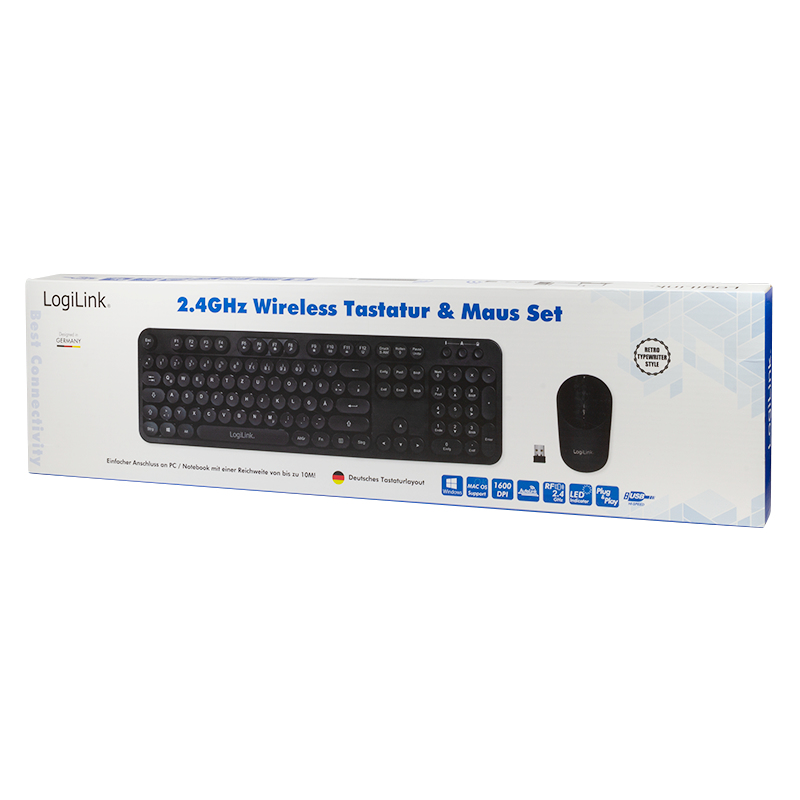 LogiLink ID0178 keyboard Mouse included Office RF Wireless QWERTZ German Black – image 9