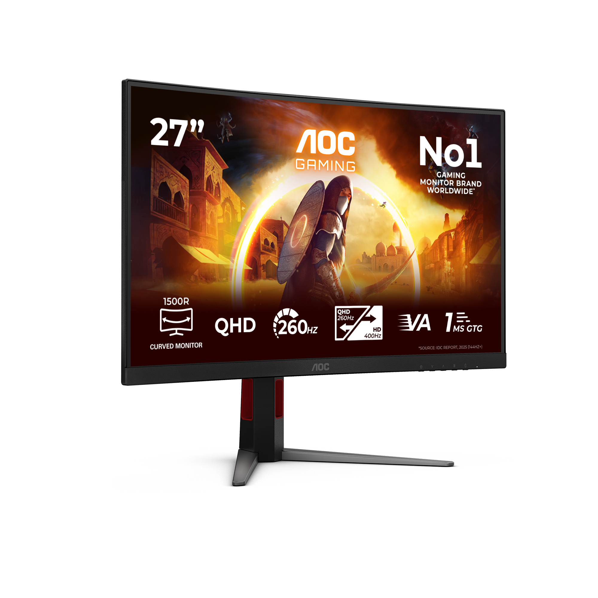 AOC G4 CQ27G4Z2AD computer monitor 68.6 cm (27″) 2560 x 1440 pixels Black, Red image 2