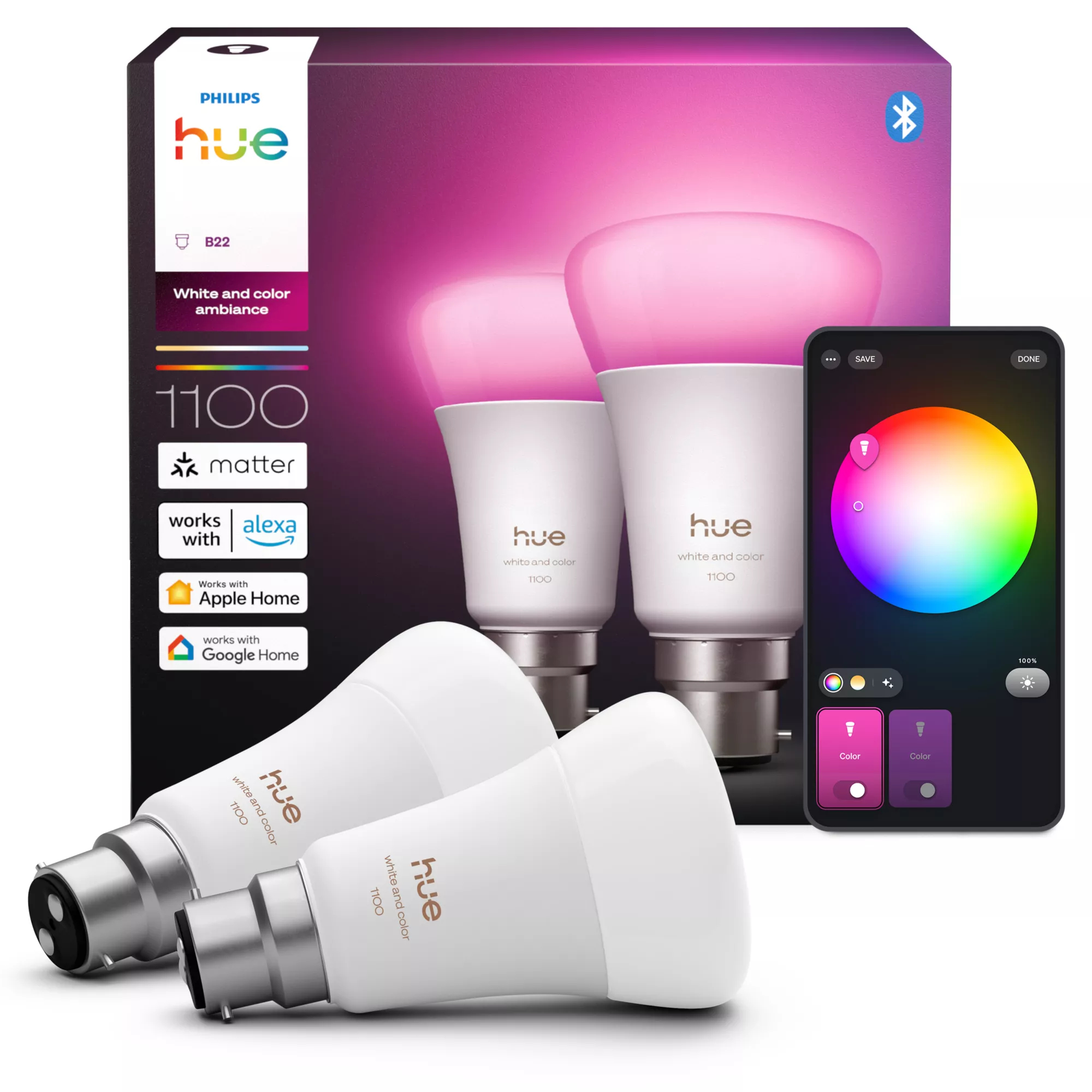 Philips by Signify Philips Hue White and colour ambience A60 – B22 smart bulb – 1100 – image 3