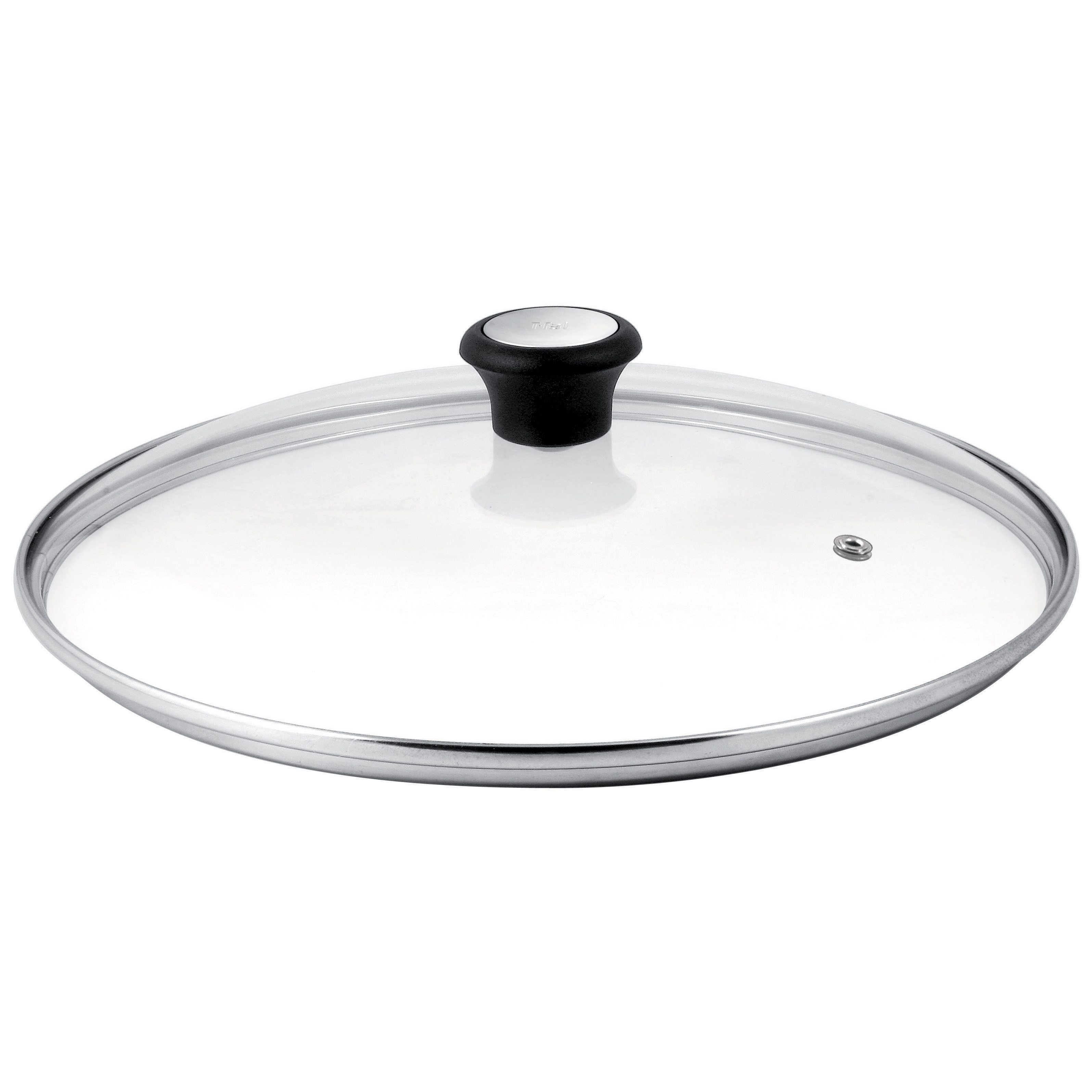 Tefal 28097912 coperchio per pentola Rotondo Nero, Acciaio, Trasparente