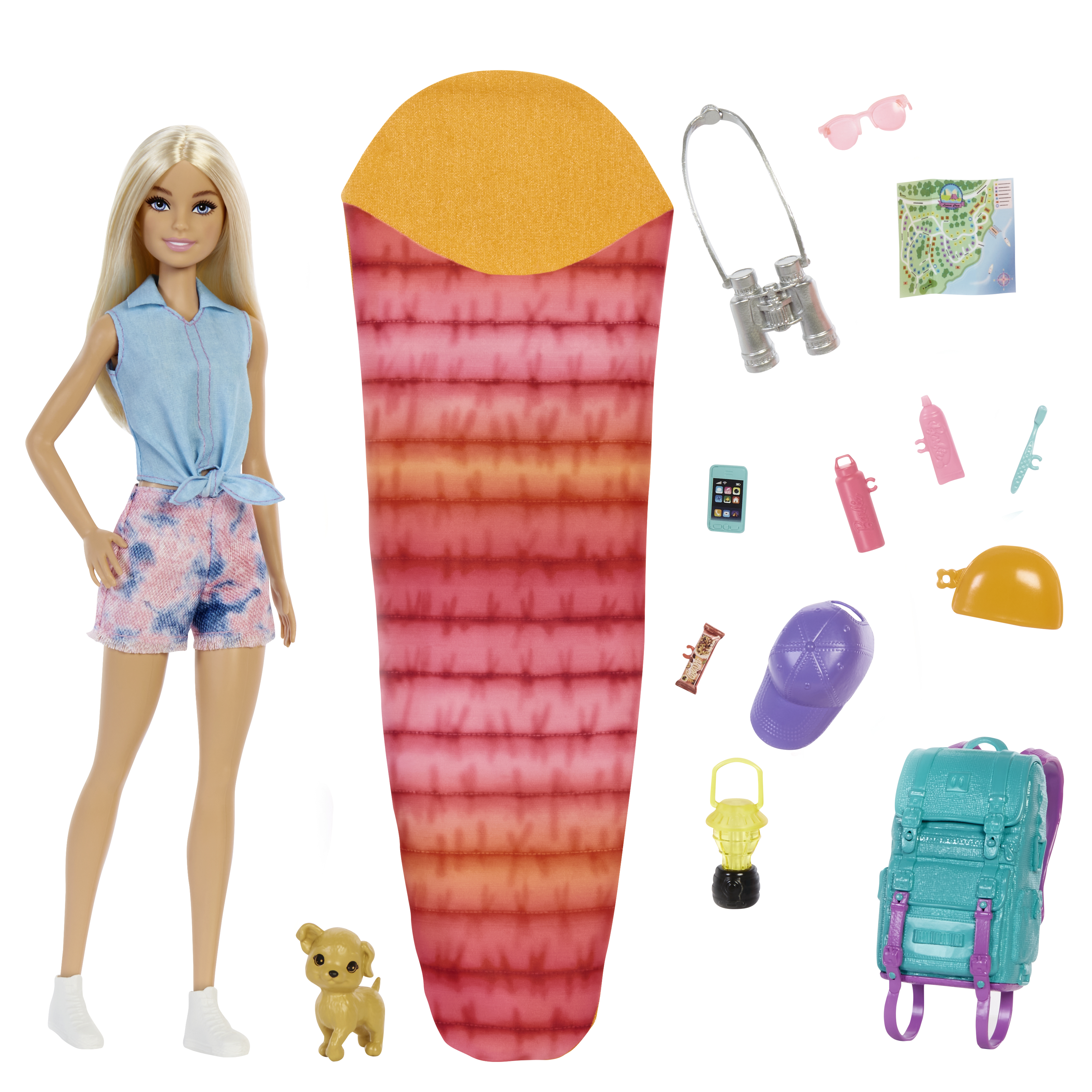 Barbie - Malibu - Coffret de jeu - Poupée Coiffeuse et 14 accessoires