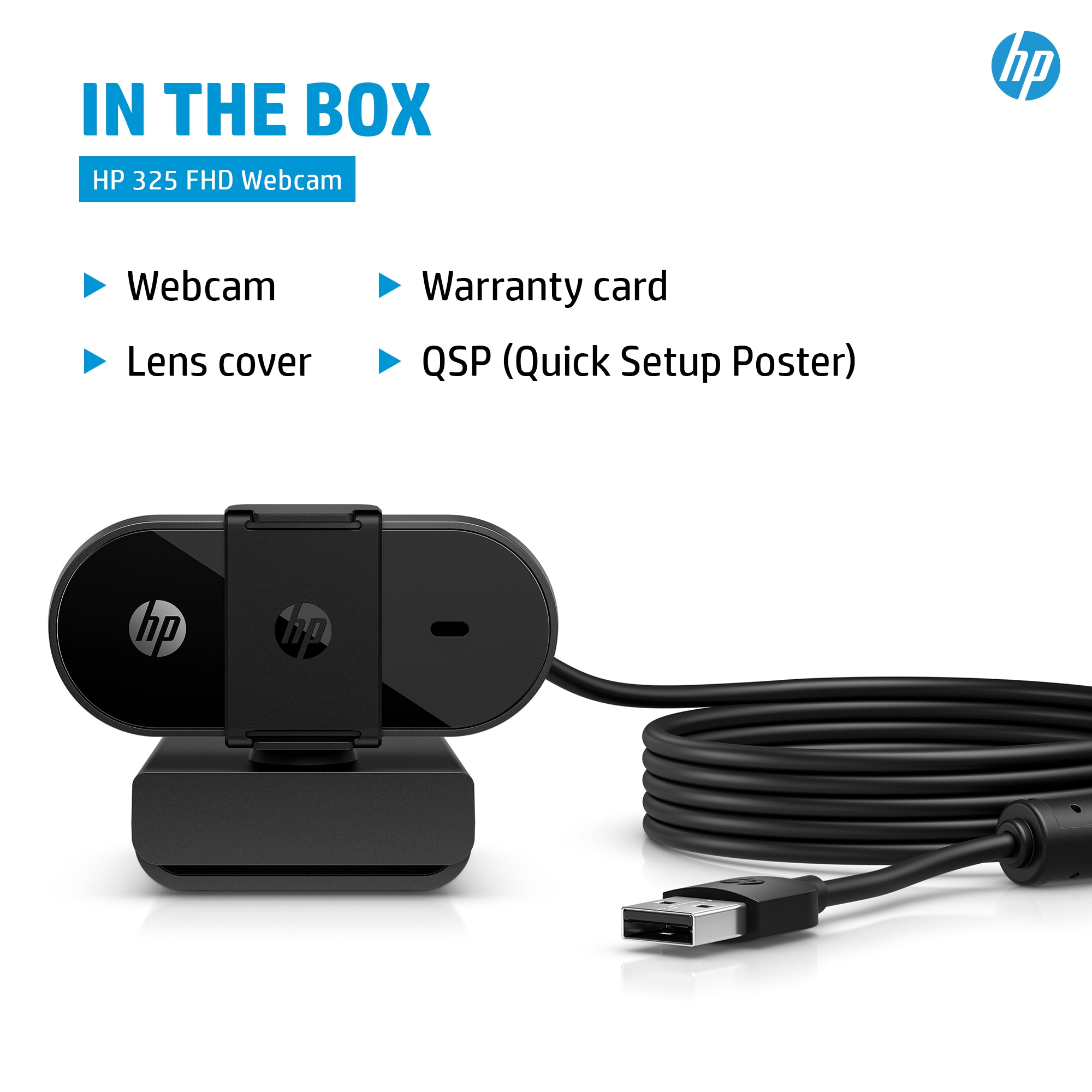 HP 325 FHD Webcam. HP segment: Business. Windows operating systems supported: Windows 10, Windows 11, Mac operating system