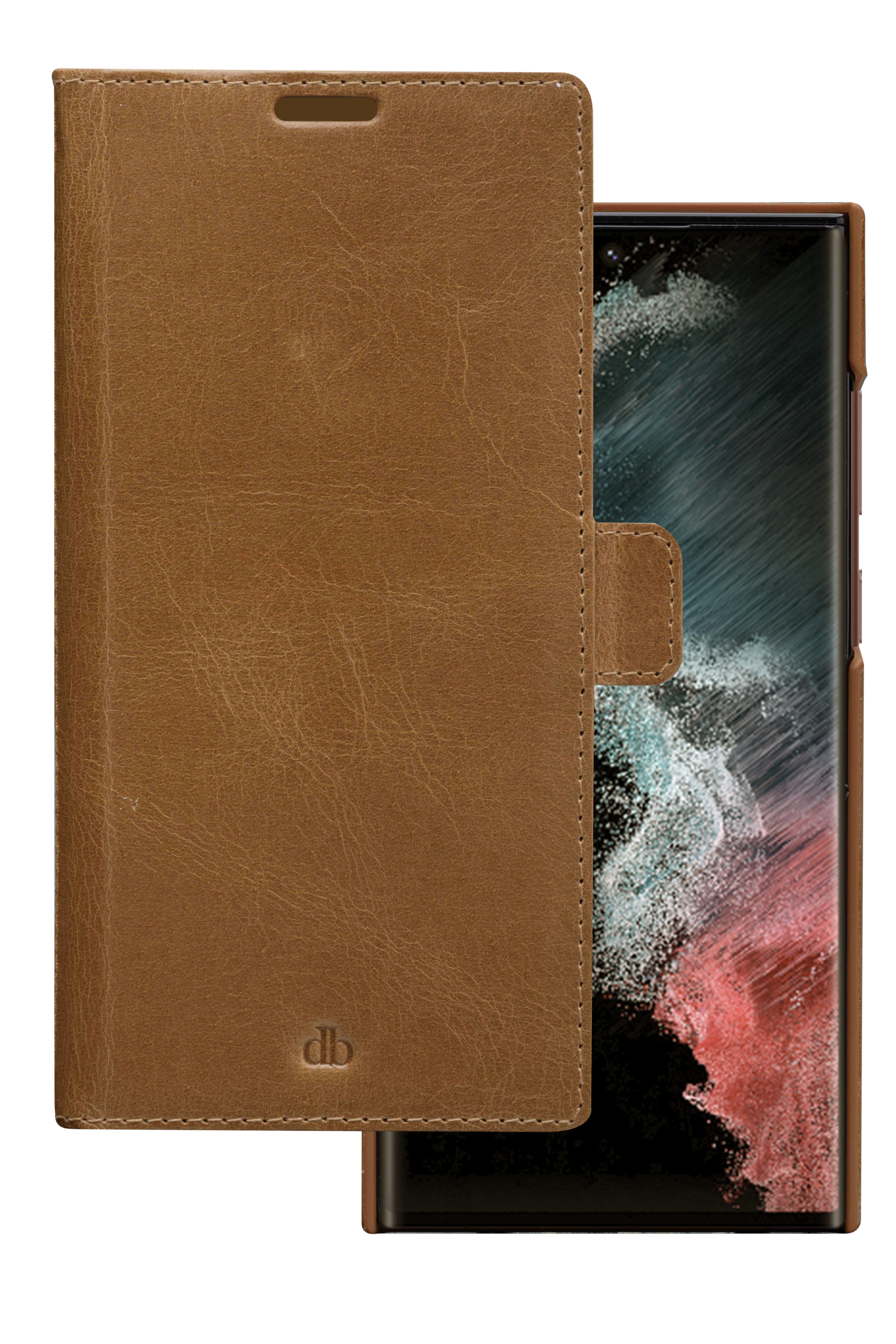 dbramante1928 Lynge - Flip cover for mobile phone - full-grain leather - tan - for Samsung Galaxy S22 Ultra