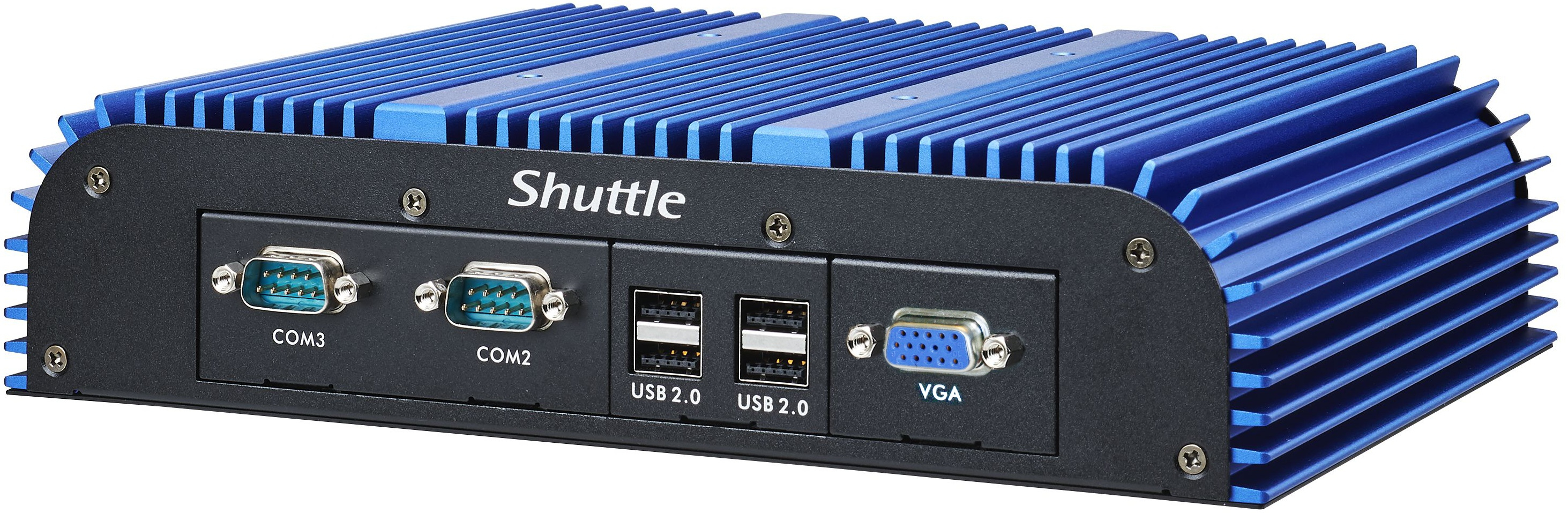 Shuttle Box-PC Industrial System BPCWL02-i3XA Intel® Core™ i3 i3-8145UE 4 Go DDR4-SDRAM 120 Go SSD Mini PC Noir, Bleu