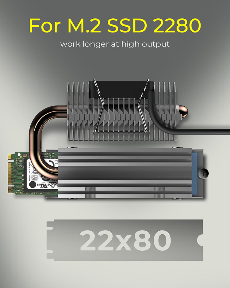 ICY BOX IB-M2HSF-705 Solid-state drive Heatsink/Radiator 3 cm Silver 1 pc(s) image 6