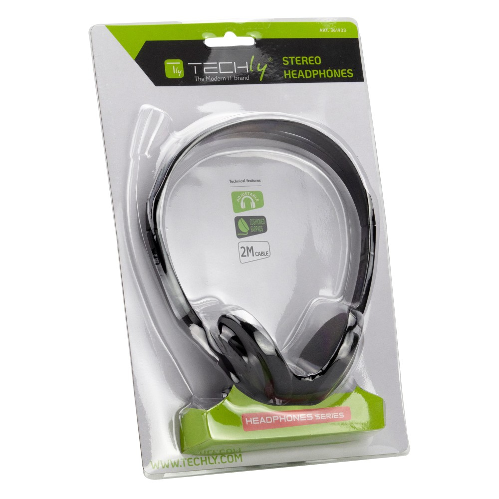 Techly ICC-SH-481TY headphones/headset Wired Head-band Music Black – image 2