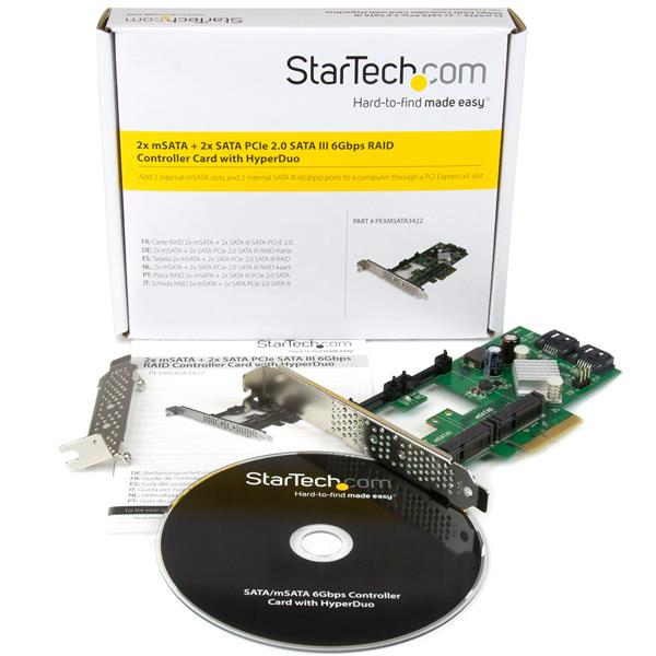 StarTech.com 2-Port PCI Express 2.0 SATA III 6Gbps RAID Controller Card with 2 mSATA Slots and HyperDuo SSD Tiering – image 5