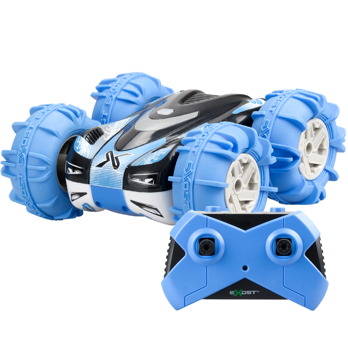 Resim Exost TE20268 Uzaktan Kumandalı Araba, 1:18 Ölçek, Siyah/Mavi