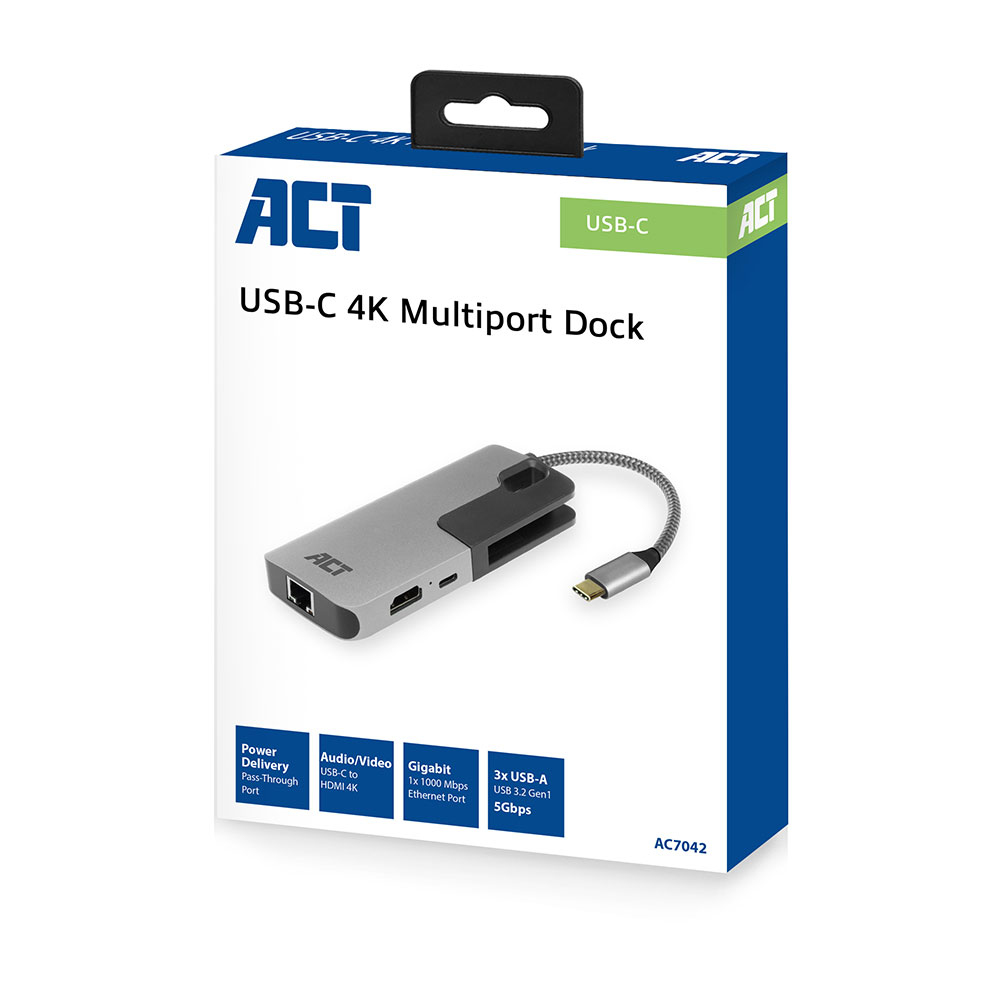 ACT USB-C docking station for 1 HDMI monitor, ethernet, 3x USB-A, PD pass-through – image 5