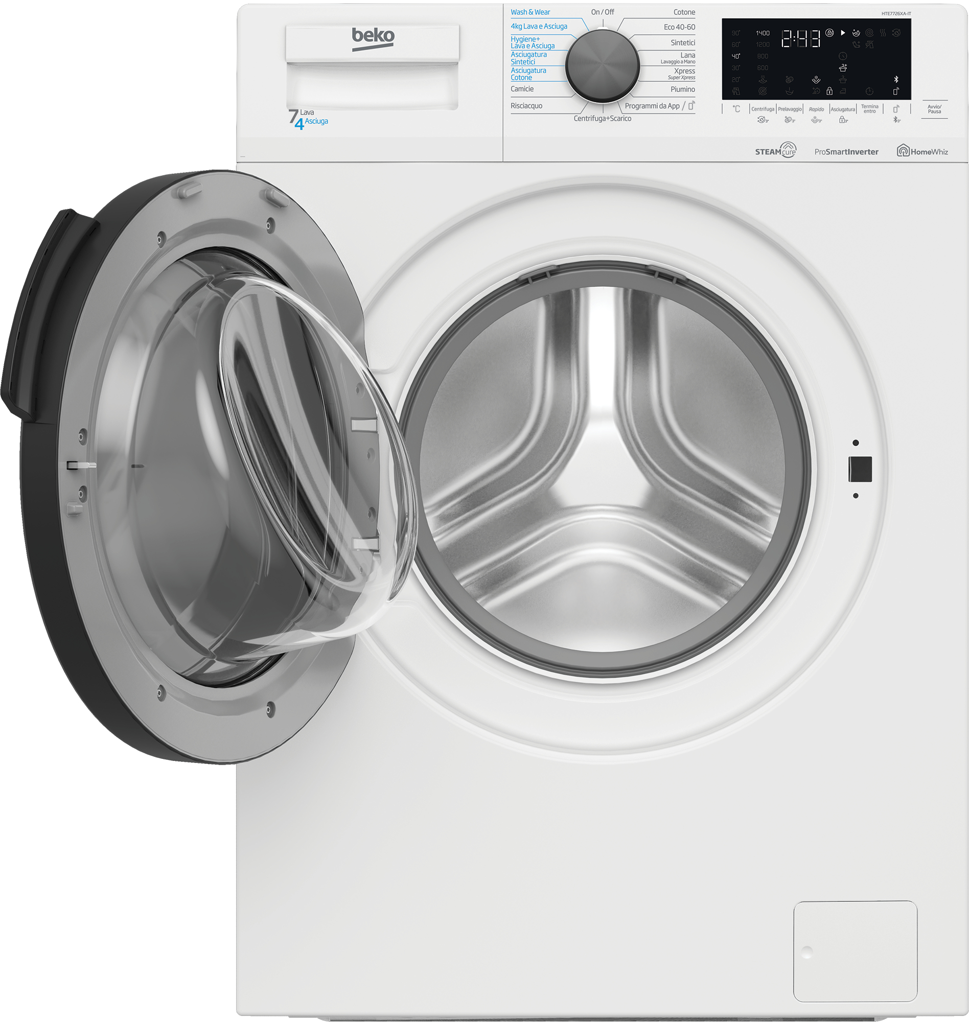 Beko HTE7726XA-IT washer dryer Freestanding Front-load White – image 3