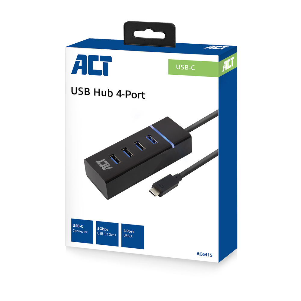 ACT USB-C hub 3.0 4 port, USB-A – image 3