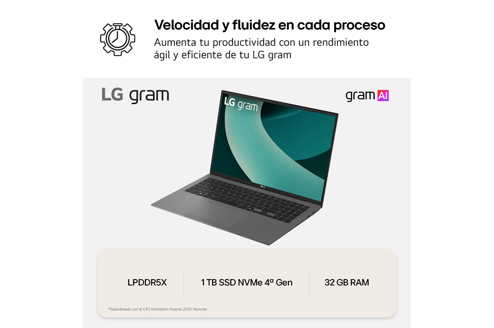 Portátil - LG 16Z90TL-G.AU88B, 16" WQXGA, Intel® Evo™ Edition Core™ Ultra i7-258V, 32 GB RAM, 1 TB SSD, Arc™ GPU, W11H, Negro - imagen 10