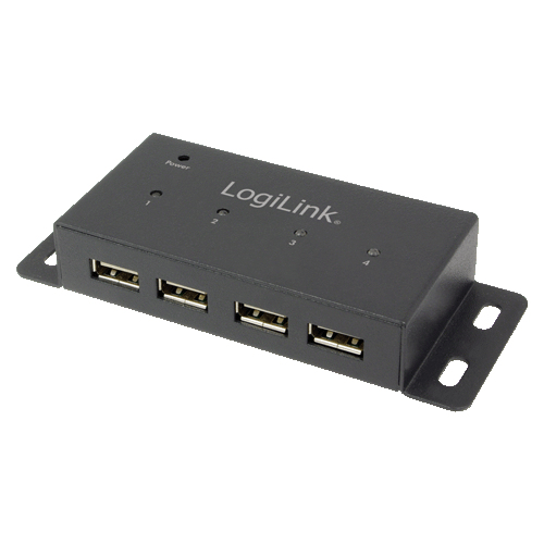 LogiLink UA0141 interface hub 480 Mbit/s Black