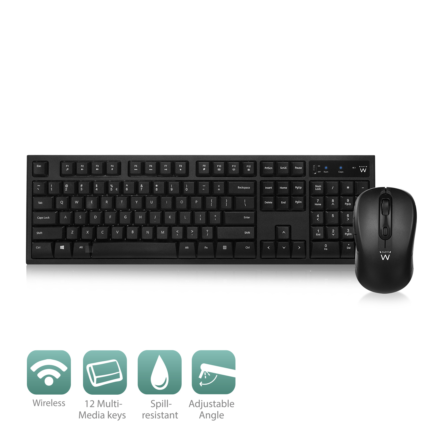 Ewent EW3193 keyboard Mouse included Universal RF Wireless QWERTY US International Black – image 3