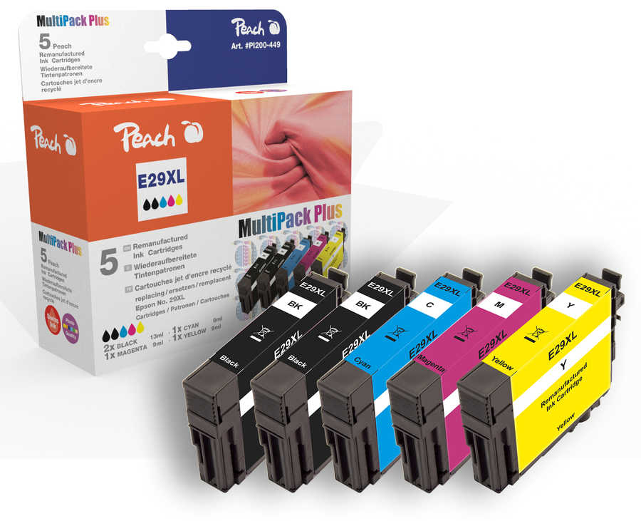 Peach 319833 ink cartridge 6 pc(s) Compatible Standard Yield Black, Cyan, Grey, Magenta, Yellow