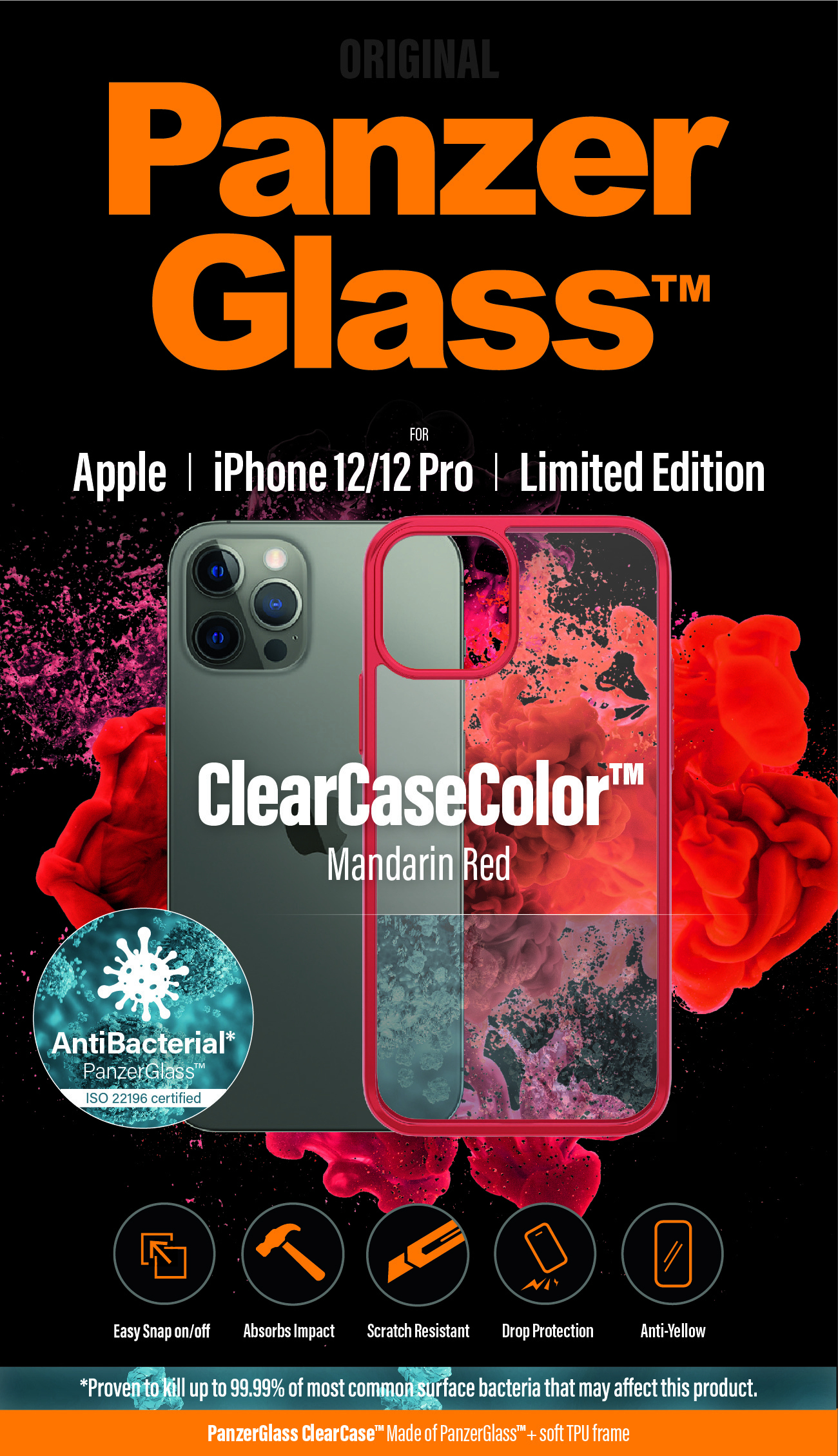 PanzerGlass ® ClearCaseColor™ iPhone 12 | 12 Pro - Mandarin Red Limited Edition – image 9