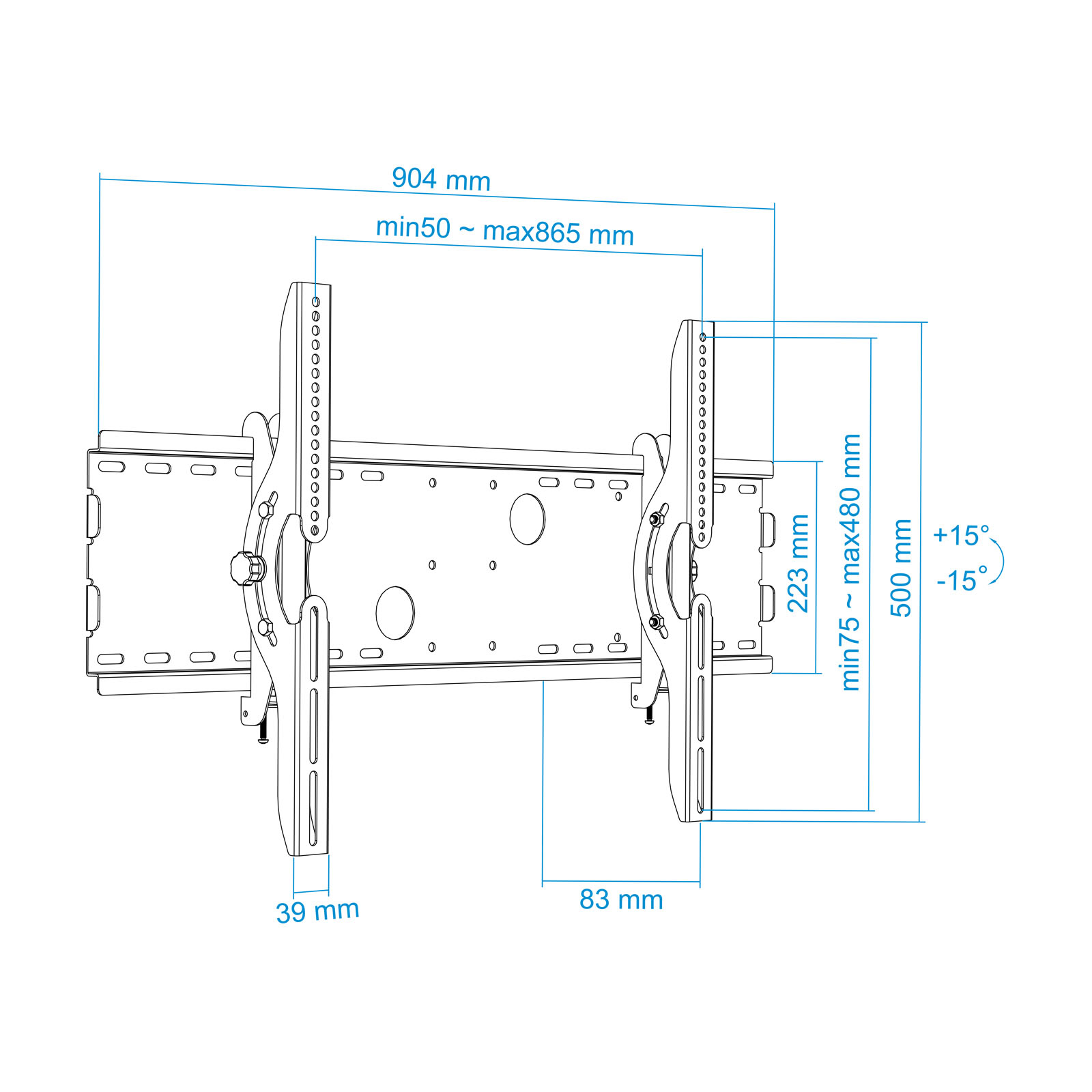 TooQ LP4970T-B TV mount/stand – image 7