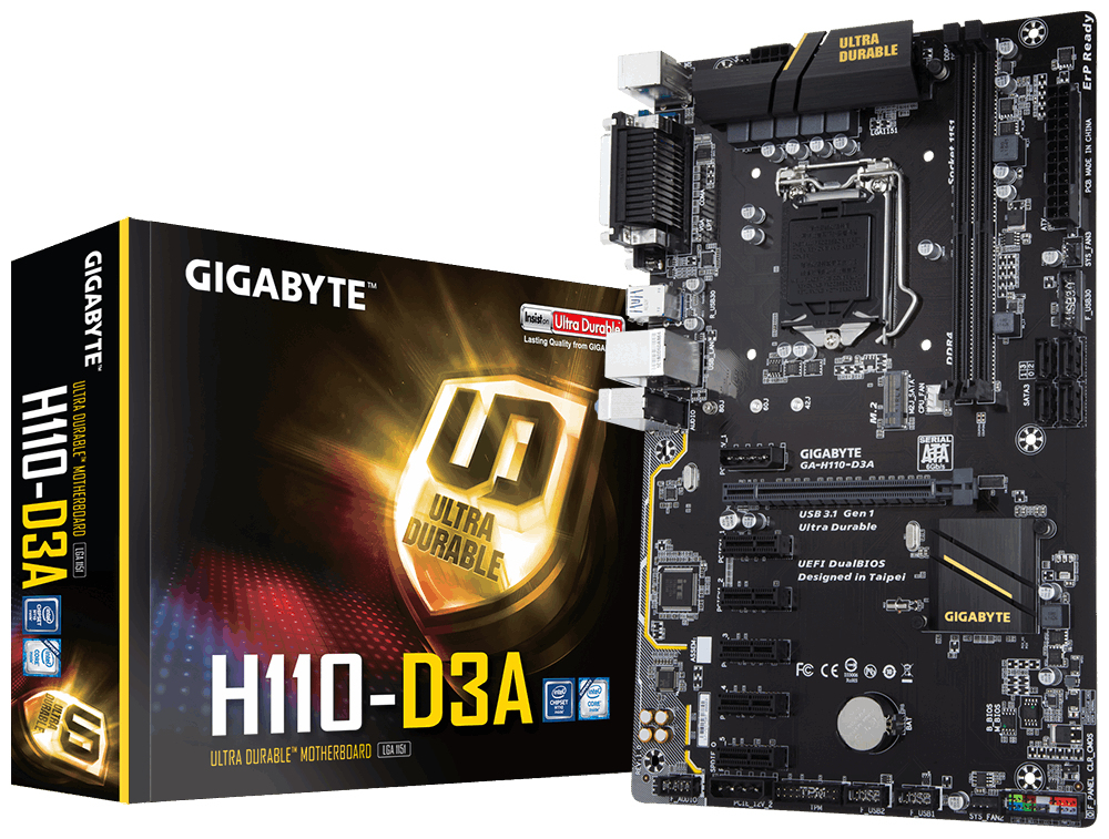 GIGABYTE GA-H110-D3A H110 Express LGA 1151 (Socket H4) ATX