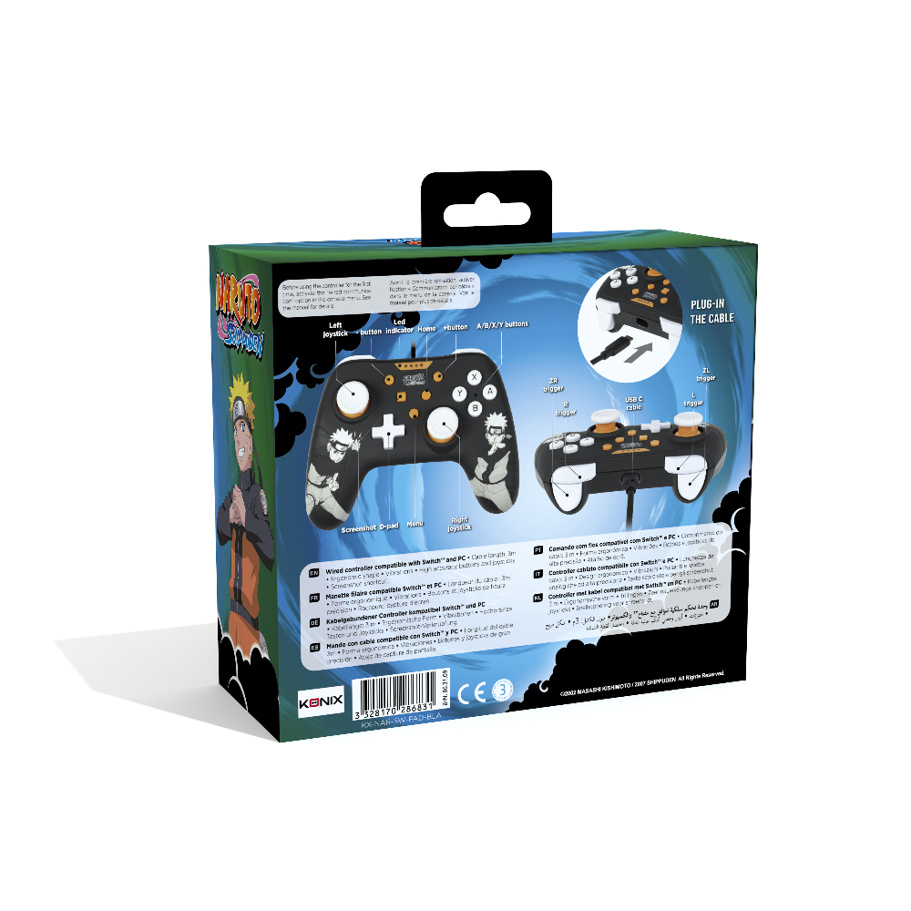 Konix Naruto 80381116686 Gaming Controller Black USB Gamepad Nintendo Switch, PC – image 5