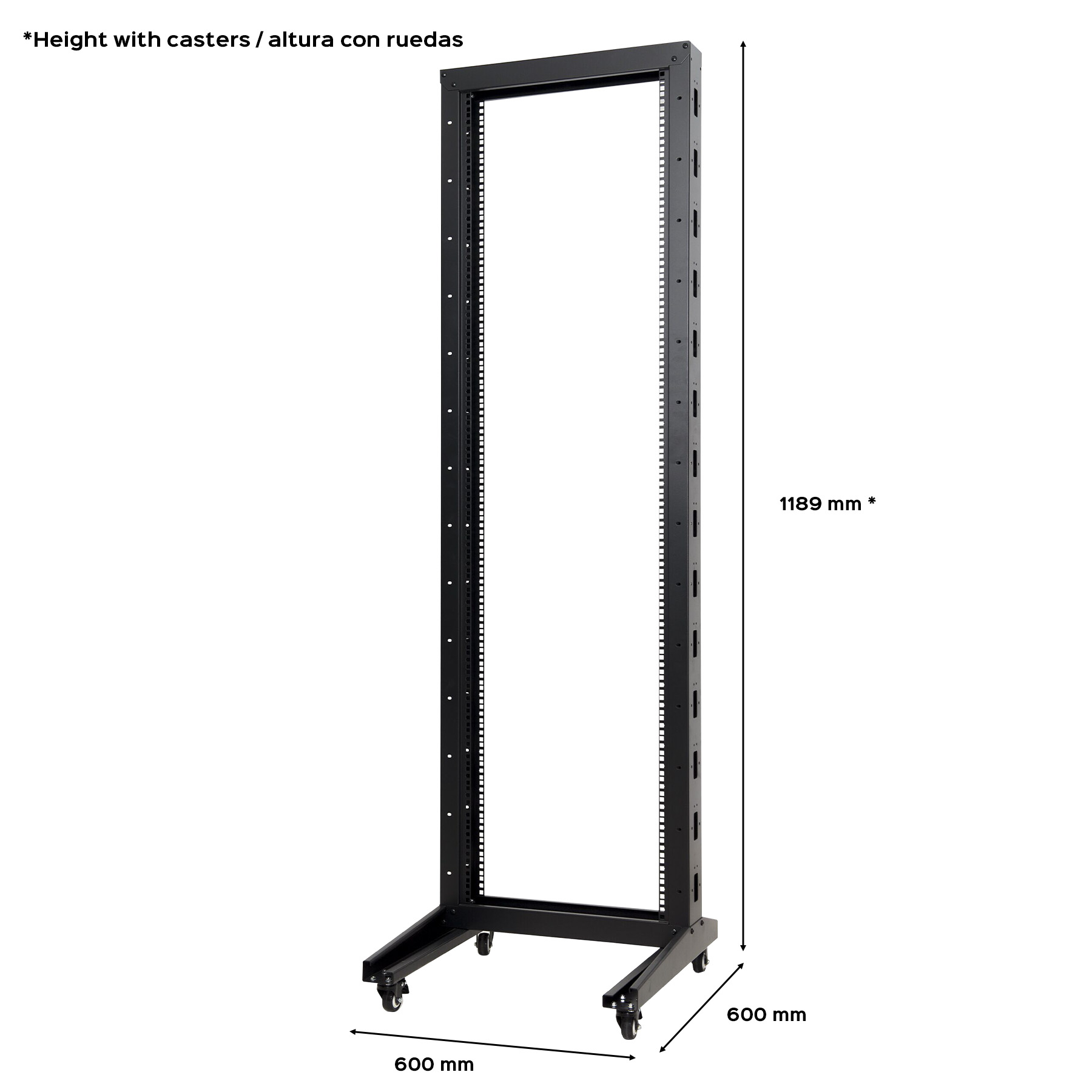 aiten data F80.66.22OF rack cabinet 22U Floor mounted rack Black – image 2