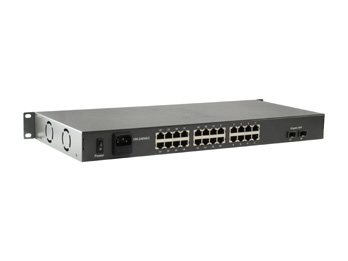 LevelOne 26-Port Fast Ethernet PoE Switch, 24 PoE Outputs, 2 x Gigabit SFP – image 2